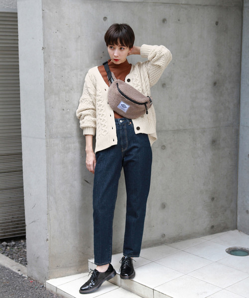 PAGEBOY（ページボーイ）の「ケーブルボリュームカーディガン（カーディガン/ボレロ・レディース・チャコールグレー/ブラック/オフホワイト/キャメル・FREE）」の12枚目の写真