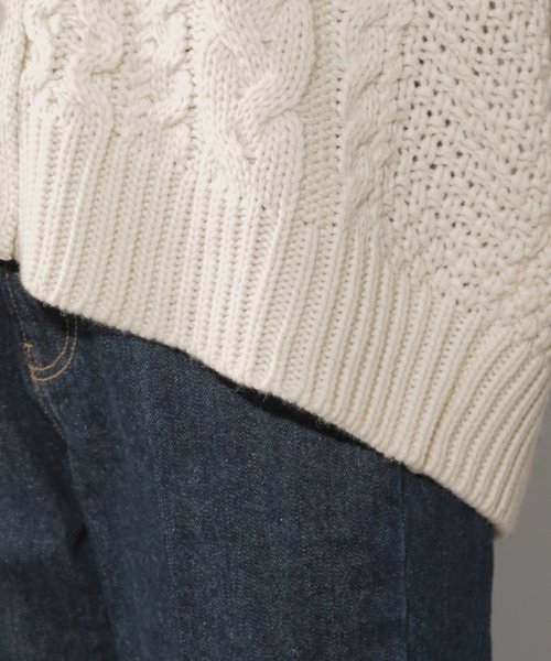 PAGEBOY（ページボーイ）の「ケーブルボリュームカーディガン（カーディガン/ボレロ・レディース・チャコールグレー/ブラック/オフホワイト/キャメル・FREE）」の6枚目の写真
