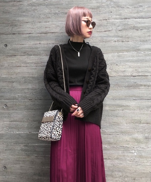 PAGEBOY（ページボーイ）の「ケーブルボリュームカーディガン（カーディガン/ボレロ・レディース・チャコールグレー/ブラック/オフホワイト/キャメル・FREE）」の19枚目の写真