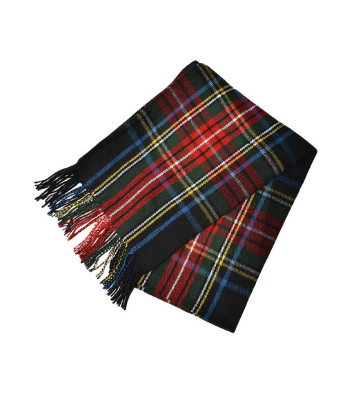 MinoriTY（マイノリティ）の「ビッグチェック柄ストールマフラー（ストール/ショール・メンズ・ブラック/ベージュ/パープル/ブラウン/レッド/イエロー/ブルー/グリーン/ブラック系その他/レッド系その他・FREE）」の3枚目の写真