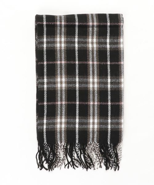 MinoriTY（マイノリティ）の「ビッグチェック柄ストールマフラー（ストール/ショール・メンズ・ブラック/ベージュ/パープル/ブラウン/レッド/イエロー/ブルー/グリーン/ブラック系その他/レッド系その他・FREE）」の12枚目の写真