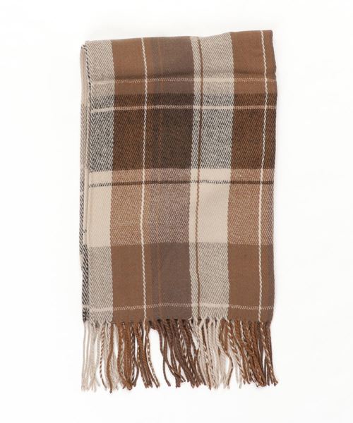 MinoriTY（マイノリティ）の「ビッグチェック柄ストールマフラー（ストール/ショール・メンズ・ブラック/ベージュ/パープル/ブラウン/レッド/イエロー/ブルー/グリーン/ブラック系その他/レッド系その他・FREE）」の11枚目の写真