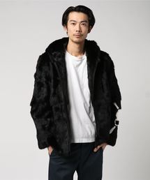 極美品　ENCHANTEMENT ラビットファー ノーカラーコート　毛皮ブラック ラビットファー」に該当するレディースファッション通販 - ZOZOTOWN