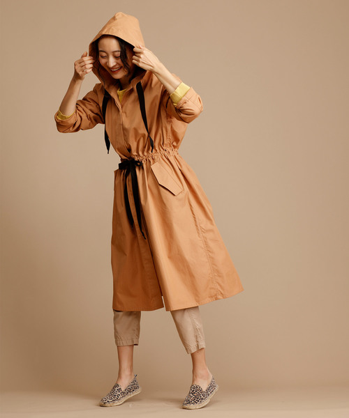 Munich（ミューニック）の「コットンナイロンウェザークロスフードコート<スプリングコート>（マウンテンパーカー・レディース・ベージュ/カーキ/ピンク・S/XS）」の18枚目の写真