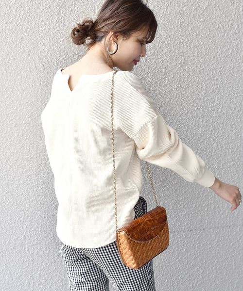 Khaju(カージュ)の「Khaju:バックスリットサーマルカットソー◇(Tシャツ/カットソー)」|ナチュラル