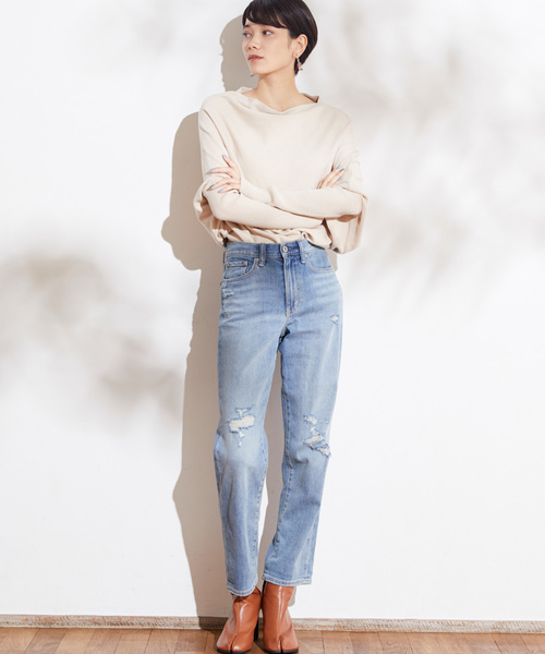 Chaco closet(チャコ クローゼット)の「変形ボトルネック デザイン 綿ニット(ニット/セーター・レディース・ライトブルー/グレー/ピンク/ブラック/ベージュ・FREE)」の14枚目の写真