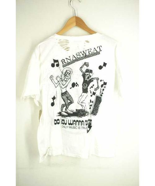 ブランド古着 ダメージ加工ロックT クルーネックTシャツ Tシャツ カットソー RNA SWEAT アールエヌエースウェット のファッション通販 - ZOZOUSED