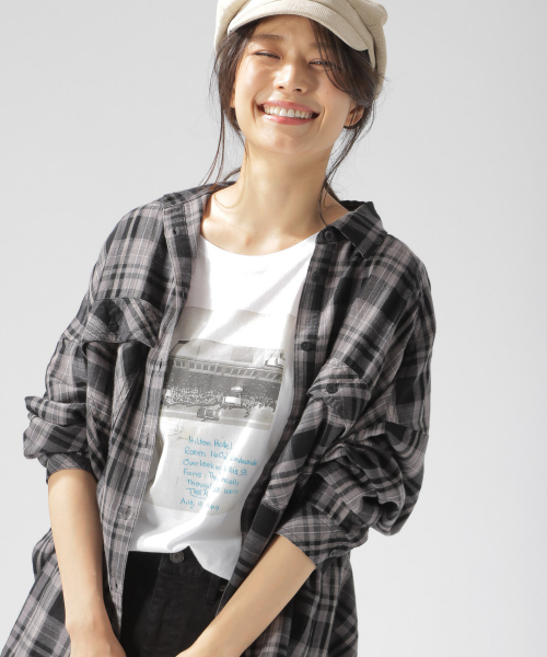 BAYFLOW（ベイフロー）の「BIGシルエットチェックシャツ（シャツ/ブラウス・レディース・チャコールグレー/ネイビー/マスタード・SMALL/MEDIUM）」の20枚目の写真