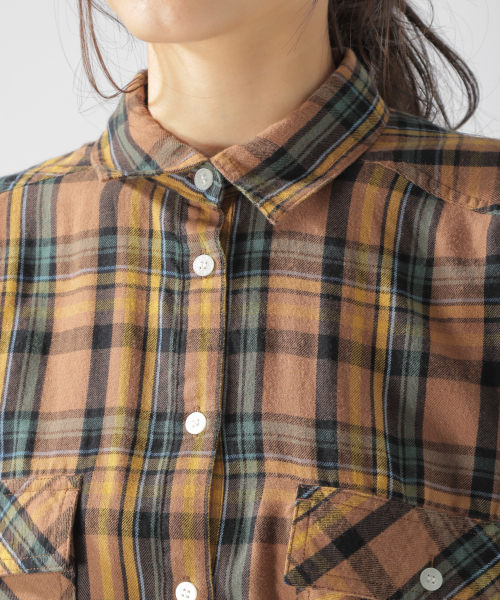 BAYFLOW（ベイフロー）の「BIGシルエットチェックシャツ（シャツ/ブラウス・レディース・チャコールグレー/ネイビー/マスタード・SMALL/MEDIUM）」の12枚目の写真