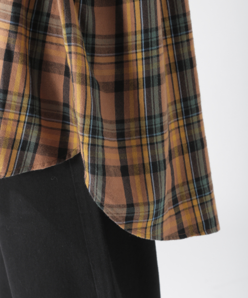 BAYFLOW（ベイフロー）の「BIGシルエットチェックシャツ（シャツ/ブラウス・レディース・チャコールグレー/ネイビー/マスタード・SMALL/MEDIUM）」の5枚目の写真