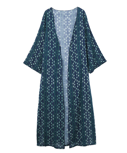 Luz Llena（ラズレナ）の「エスニックデザインロングシャツライトカーディガン（カーディガン/ボレロ・レディース・ネイビー/アイボリー・MEDIUM）」の15枚目の写真