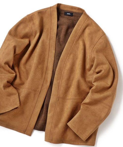 SHIPS(シップス)の「SU: マシュマロスエード ノーボタン カーディガン 19FW(カーディガン/ボレロ・メンズ・グレー/グリーン/ブラック/ベージュ・SMALL/MEDIUM/LARGE)」の4枚目の写真