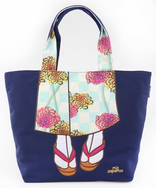 mis zapatos（ミス　サパト）の「着物トート（トートバッグ・レディース・ブラック/ネイビー/グレー/ブルー/ワイン・ONE SIZE）」の4枚目の写真