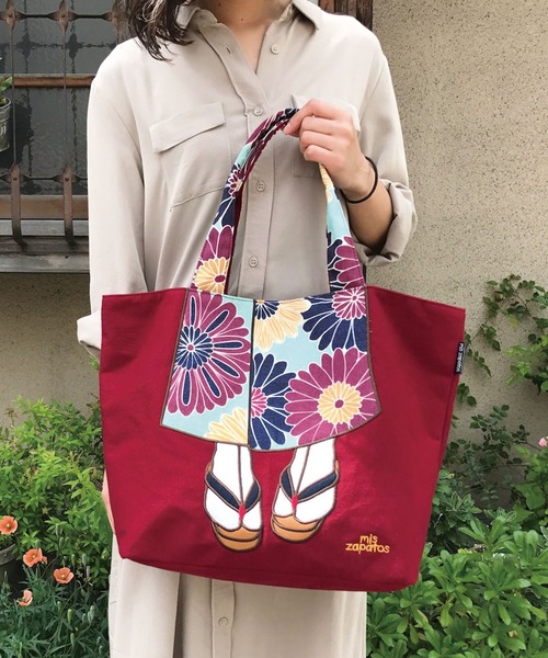 mis zapatos（ミス　サパト）の「着物トート（トートバッグ・レディース・ブラック/ネイビー/グレー/ブルー/ワイン・ONE SIZE）」の5枚目の写真