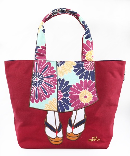 mis zapatos（ミス　サパト）の「着物トート（トートバッグ・レディース・ブラック/ネイビー/グレー/ブルー/ワイン・ONE SIZE）」の7枚目の写真