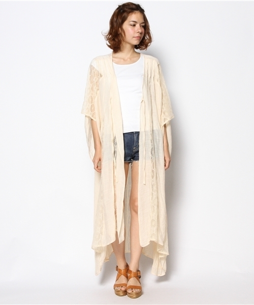 Kastane（カスタネ）の「【Kastane】レースロングカーデ（シャツ/ブラウス・レディース・オフホワイト/ブルー/ピンク・FREE）」の8枚目の写真