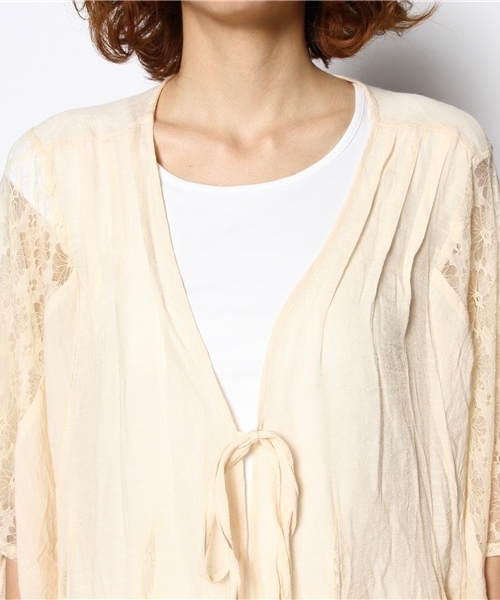 Kastane（カスタネ）の「【Kastane】レースロングカーデ（シャツ/ブラウス・レディース・オフホワイト/ブルー/ピンク・FREE）」の6枚目の写真