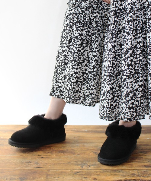 Fin（フィン）の「ムートンブーツ（本革）（ブーツ・レディース・ブラウン/ブラック/ベージュ・39/36/37/40/38）」の4枚目の写真