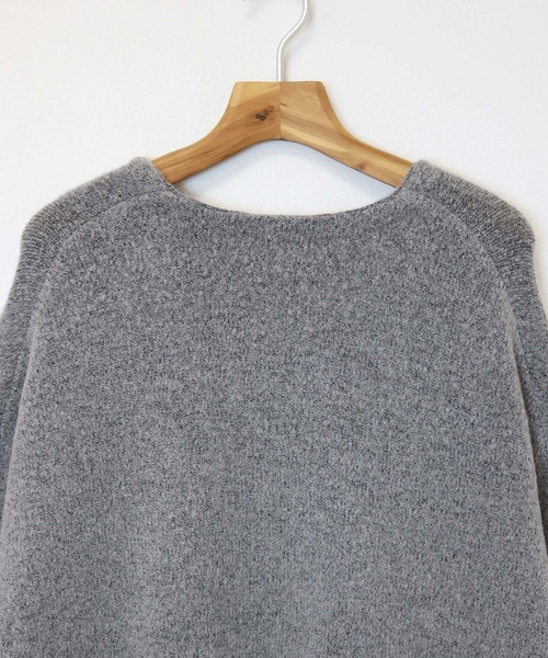 andme（アンドミー）の「ロング丈ふっくらブークレニットカーディガン（カーディガン/ボレロ・レディース・ブラック/グレー/ベージュ/チャコールグレー/ベージュ系その他/オフホワイト/オリーブ・M/S）」の9枚目の写真