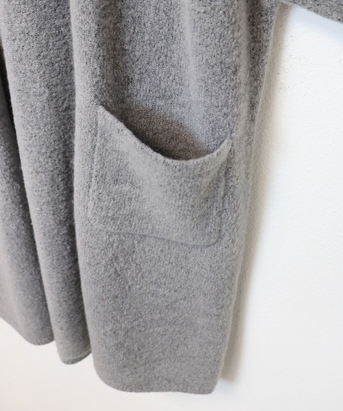 andme（アンドミー）の「ロング丈ふっくらブークレニットカーディガン（カーディガン/ボレロ・レディース・ブラック/グレー/ベージュ/チャコールグレー/ベージュ系その他/オフホワイト/オリーブ・M/S）」の12枚目の写真