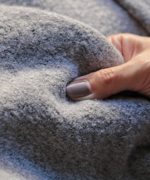 andme（アンドミー）の「ロング丈ふっくらブークレニットカーディガン（カーディガン/ボレロ・レディース・ブラック/グレー/ベージュ/チャコールグレー/ベージュ系その他/オフホワイト/オリーブ・M/S）」の15枚目の写真