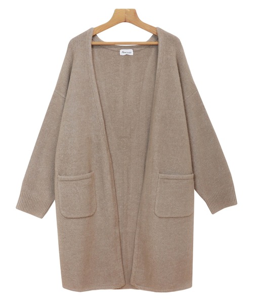 andme（アンドミー）の「ロング丈ふっくらブークレニットカーディガン（カーディガン/ボレロ・レディース・ブラック/グレー/ベージュ/チャコールグレー/ベージュ系その他/オフホワイト/オリーブ・M/S）」の18枚目の写真