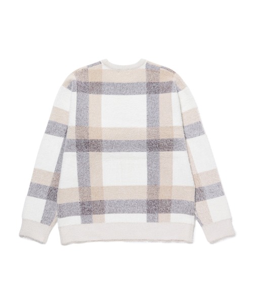 JUNRED（ジュンレッド）の「シャギーチェッククルーニット（ニット/セーター・メンズ・ブラック/ベージュ・M/L）」の9枚目の写真