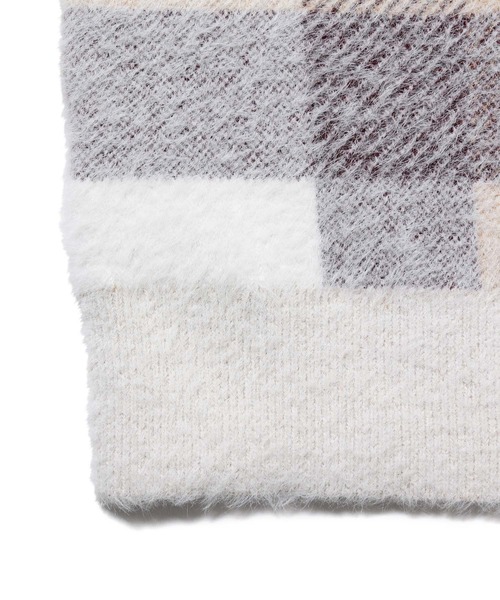 JUNRED（ジュンレッド）の「シャギーチェッククルーニット（ニット/セーター・メンズ・ブラック/ベージュ・M/L）」の15枚目の写真