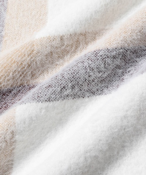 JUNRED（ジュンレッド）の「シャギーチェッククルーニット（ニット/セーター・メンズ・ブラック/ベージュ・M/L）」の17枚目の写真