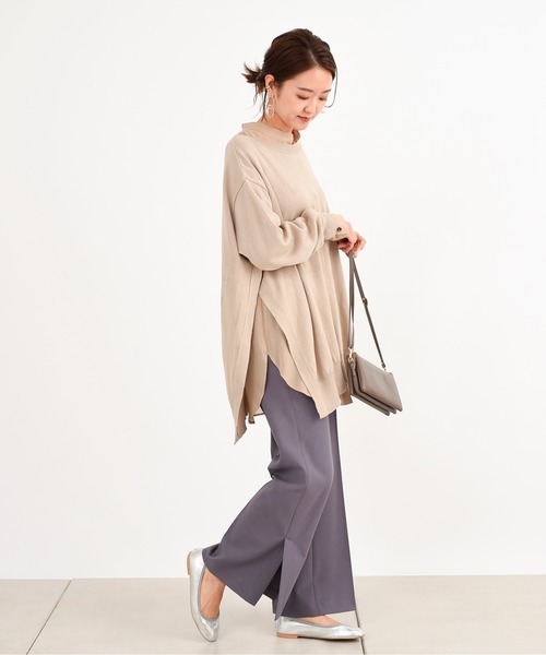 DouDou（ドゥドゥ）の「【SS】セミフレアパンツ（その他パンツ・レディース・ライトベージュ/グリーン/パープル/ベージュ・36/38）」の9枚目の写真