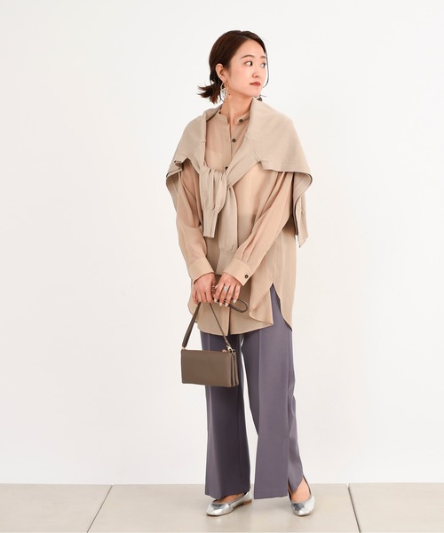 DouDou（ドゥドゥ）の「【SS】セミフレアパンツ（その他パンツ・レディース・ライトベージュ/グリーン/パープル/ベージュ・36/38）」の10枚目の写真