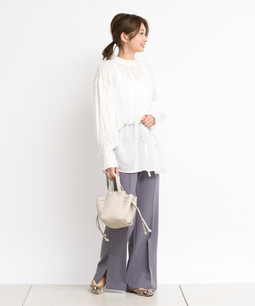 DouDou（ドゥドゥ）の「【SS】セミフレアパンツ（その他パンツ・レディース・ライトベージュ/グリーン/パープル/ベージュ・36/38）」の13枚目の写真