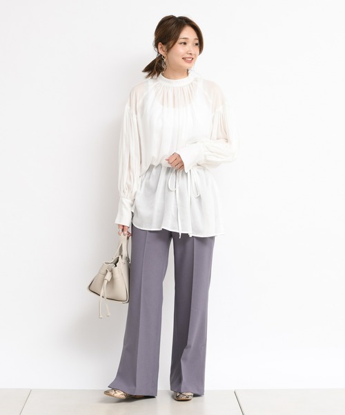 DouDou（ドゥドゥ）の「【SS】セミフレアパンツ（その他パンツ・レディース・ライトベージュ/グリーン/パープル/ベージュ・36/38）」の18枚目の写真