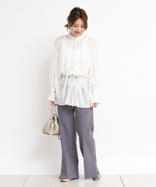 DouDou（ドゥドゥ）の「【SS】セミフレアパンツ（その他パンツ・レディース・ライトベージュ/グリーン/パープル/ベージュ・36/38）」の19枚目の写真