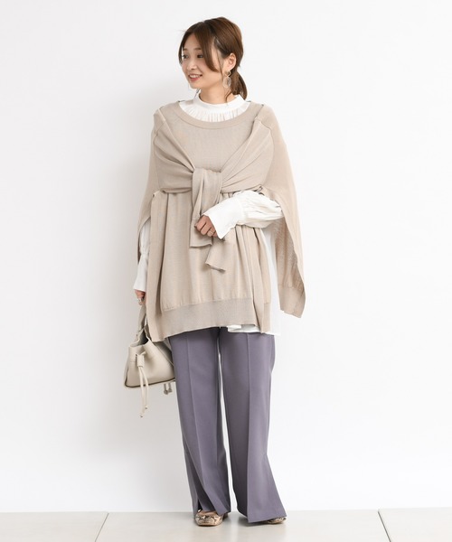 DouDou（ドゥドゥ）の「【SS】セミフレアパンツ（その他パンツ・レディース・ライトベージュ/グリーン/パープル/ベージュ・36/38）」の21枚目の写真