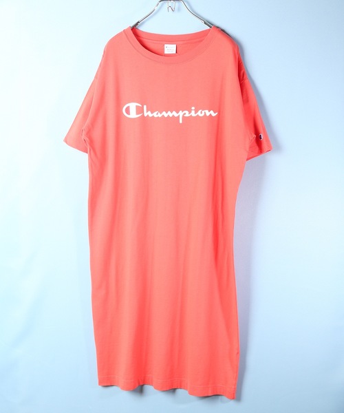 Champion チャンピオン スクリプトロゴプリントｔワンピース ブランドロゴプリント ワンピース Champion チャンピオン のファッション通販 Zozotown