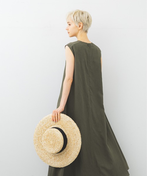 STUDIOUS（ステュディオス）の「【STUDIOUS】リネンミックスAラインワンピース（ワンピース・レディース・ブラック/ベージュ/カーキ・1/2）」の12枚目の写真