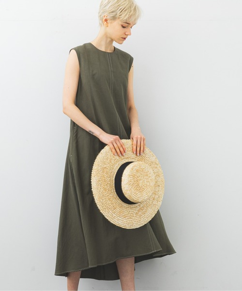 STUDIOUS（ステュディオス）の「【STUDIOUS】リネンミックスAラインワンピース（ワンピース・レディース・ブラック/ベージュ/カーキ・1/2）」の14枚目の写真