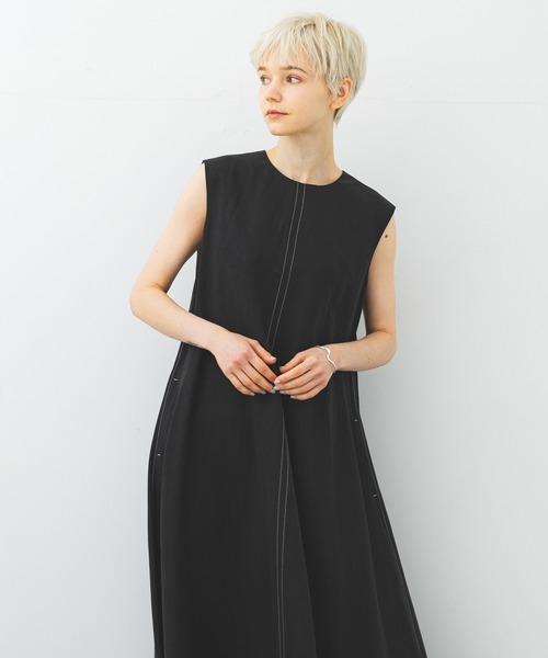 STUDIOUS（ステュディオス）の「【STUDIOUS】リネンミックスAラインワンピース（ワンピース・レディース・ブラック/ベージュ/カーキ・1/2）」の16枚目の写真