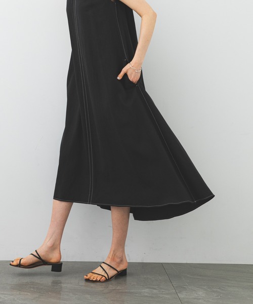 STUDIOUS（ステュディオス）の「【STUDIOUS】リネンミックスAラインワンピース（ワンピース・レディース・ブラック/ベージュ/カーキ・1/2）」の18枚目の写真