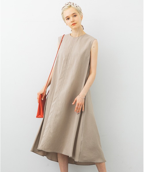 STUDIOUS（ステュディオス）の「【STUDIOUS】リネンミックスAラインワンピース（ワンピース・レディース・ブラック/ベージュ/カーキ・1/2）」の20枚目の写真