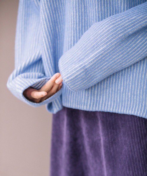 Munich（ミューニック）の「カーディガンステッチウールニット　クルーネックプルオーバー（ニット/セーター・レディース・ブラック/ブラウン/レッド/サックスブルー・FREE）」の16枚目の写真