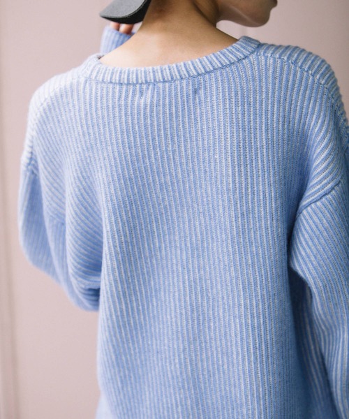 Munich（ミューニック）の「カーディガンステッチウールニット　クルーネックプルオーバー（ニット/セーター・レディース・ブラック/ブラウン/レッド/サックスブルー・FREE）」の18枚目の写真