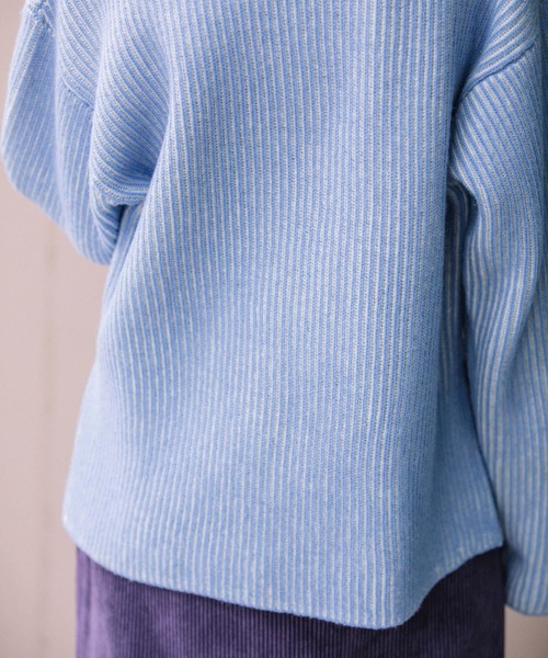 Munich（ミューニック）の「カーディガンステッチウールニット　クルーネックプルオーバー（ニット/セーター・レディース・ブラック/ブラウン/レッド/サックスブルー・FREE）」の19枚目の写真