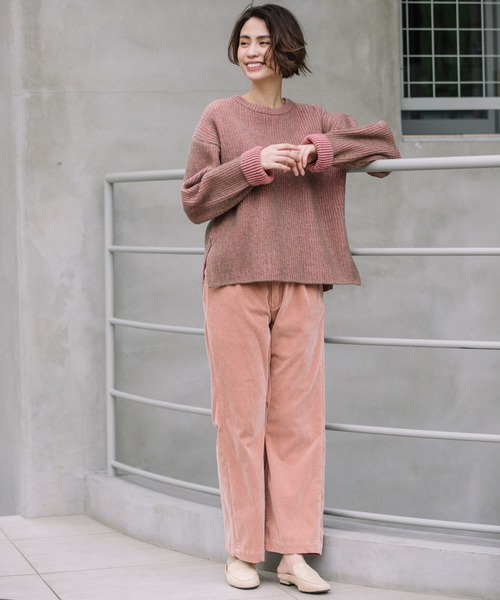 Munich（ミューニック）の「カーディガンステッチウールニット　クルーネックプルオーバー（ニット/セーター・レディース・ブラック/ブラウン/レッド/サックスブルー・FREE）」の20枚目の写真