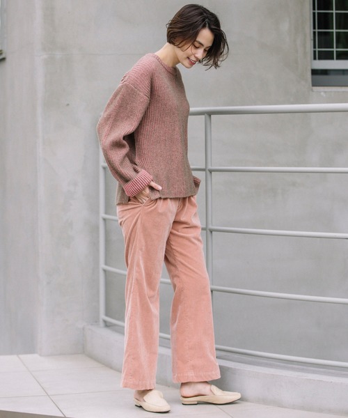 Munich（ミューニック）の「カーディガンステッチウールニット　クルーネックプルオーバー（ニット/セーター・レディース・ブラック/ブラウン/レッド/サックスブルー・FREE）」の21枚目の写真