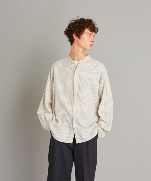 Steven Alan（スティーブンアラン）の「＜Steven Alan＞ BTR NEL BAND COLLAR SHIRT-LOOSE/シャツ（シャツ/ブラウス・メンズ・ブラウン/ナチュラル・XL/L/S/M）」の12枚目の写真