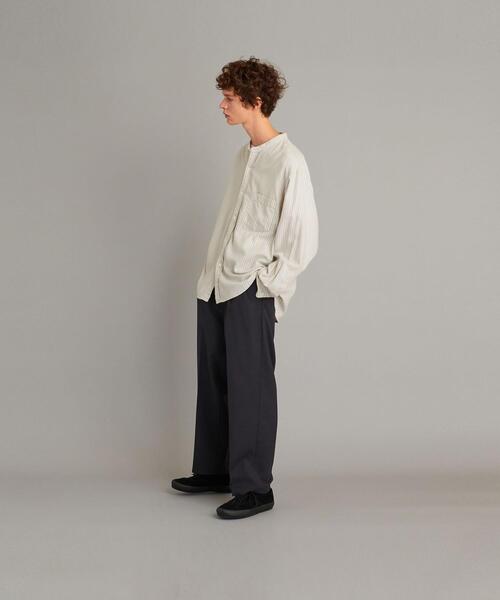 Steven Alan（スティーブンアラン）の「＜Steven Alan＞ BTR NEL BAND COLLAR SHIRT-LOOSE/シャツ（シャツ/ブラウス・メンズ・ブラウン/ナチュラル・XL/L/S/M）」の3枚目の写真