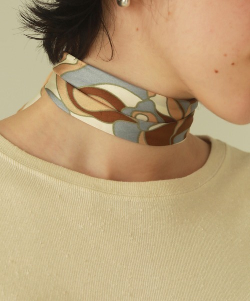 TODAYFUL（トゥデイフル）の「シルクタイスカーフ（バンダナ/スカーフ・レディース・キナリ/ブラック・FREE）」の2枚目の写真