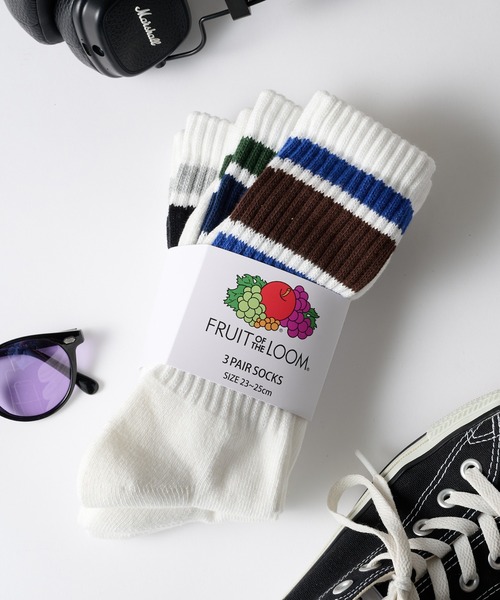 FRUIT OF THE LOOM(フルーツオブザルーム)の「【FRUIT OF THE LOOM】3Pパッククルーソックス ロングソックス 定番ラインソックス(ソックス/靴下・メンズ・その他/その他2/その他3/その他5/その他4/ホワイト/その他6/その他7/その他9/その他8・L/M)」の7枚目の写真